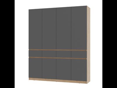 Шкаф 4-х створчатый Багира ШК-13 крафт/графит (Мебелони)