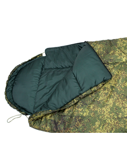 Спальный мешок c капюшоном Fish3 Люкс 240(200+40)*84см камуфляж пиксель -20С
