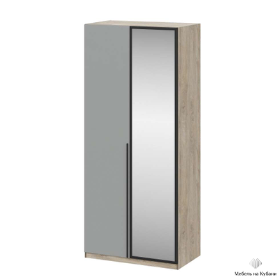 Этна шкаф Ш 57*100 Дуб эндгрей/Софт грей с зеркалом