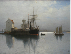 Картина обогреватель, репродукция Льва Лагорио Морской пейзаж 1897