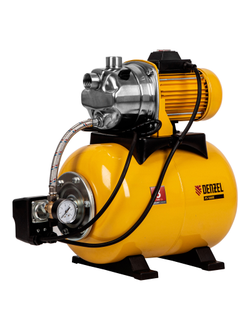 Насосная станция PS1000Х, 1000 Вт, 3500 л/ч, ресивер 24 л, подъем 44 м, нержавейка Denzel