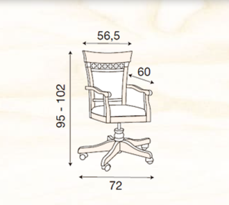 КРЕСЛО КАБИНЕТНОЕ PALAZZO DUCALE 71CI02PL (L72*P70*h95/102) PRAMA