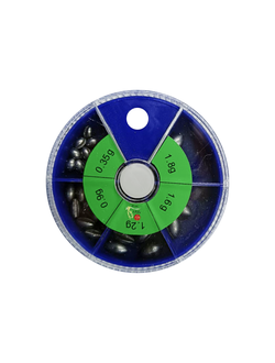 Набор грузил #WP-55 "Оливка" 0,4; 0,8; 1,2; 1,6; 1,8г (1уп/ 10 наборов)