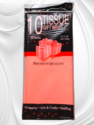 Бумага тишью флуоресцентная, 50*66см, цвет оранжевый