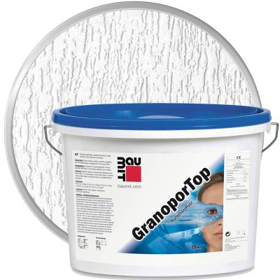 Штукатурка декоративная полимерная BAUMIT GranoporTop Белая база Короед 2 мм 25 кг