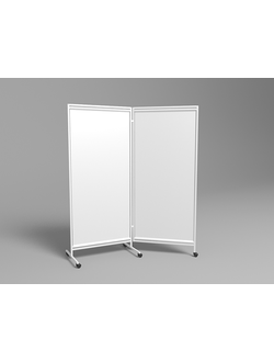 Ширма медицинская двухсекционная М  171-01/2 на колесах