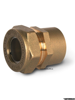 Муфта для гофрированной нержавеющей трубы IWS (F) 15 20 25 32 х вн.р. 1/2 3/4 1 EF вн.р.