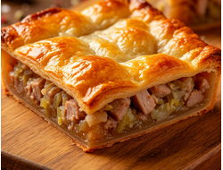 Пирог со свининой и капустой