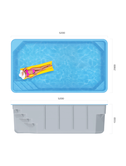 Композитный бассейн 5,2 х 2,9 х 1,55 "Хортен" Franmer