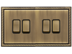 Переключатель 4-клавишный T&J Electric Colossal II Antique Brass