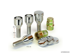 Болт колеса секретный М 12*1,5*28 мм 2 ключа, вращающееся кольцо