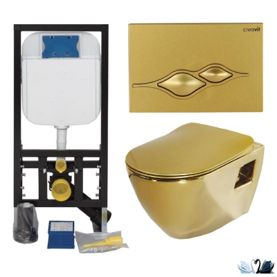 xКнопка смыва CREAVIT UFO GP1006.00 золото матовый