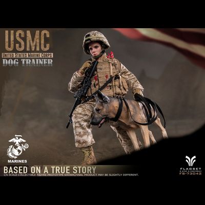 Американский морпех-кинолог с собакой - КОЛЛЕКЦИОННАЯ ФИГУРКА 1/6 USMC Dog Trainer (FS73042) - FLAGSET
