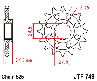Звезда ведущая JT JTf749.15 (JTf749-15) (f749-15)