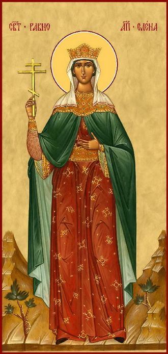 Елена Константинопольская, Святая равноапостольная царица. Рукописная мерная икона.