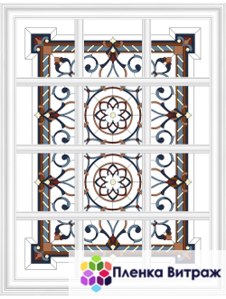 Пленка самоклеющаяся на потолок , витражная пленка, пленочный витраж с классическим рисунком