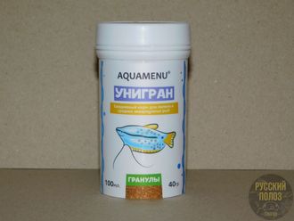 КОРМ AQUAMENU УНИГРАН 100 МЛ - Гранулированный корм для мелких и средник аквариумных рыб