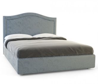 Кровать Calvaro серо-синяя с узором