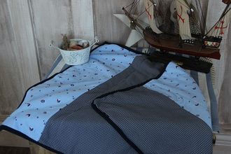 Плед - одеяло, легкое одеялко для дома, для дачи, в коляску на прогулку, на выписку из роддома в теплую погоду, 100 % хлопок, внутри - тонкий слой синтепона, арт. 5-360