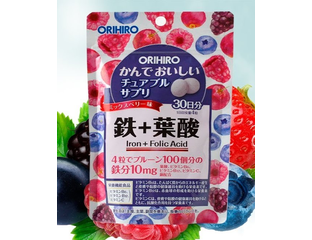 ORIHIRO Железо + фолиевая кислота+ витамины со вкусом лесных ягод (120 ...