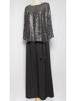 Брюки "палаццо С БАНТОМ"чёрные р.48,52