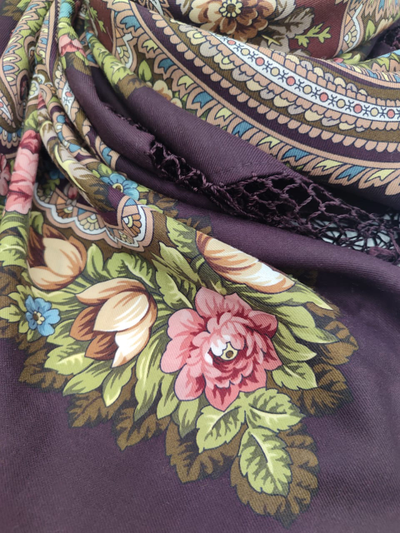 Павловопосадский платок Небесный 391-17