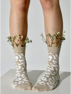 НОСКИ ПРИЯТНО "БЕЖЕВЫЙ ЛЕОПАРД"