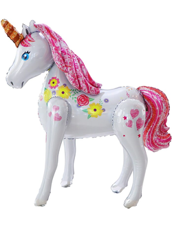 Шар 3D (46''/117 см) Фигура, Цветочный единорог
