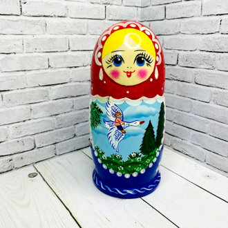 Матрешка сказка Гуси-лебеди 5-и кукольная 150*80 мм