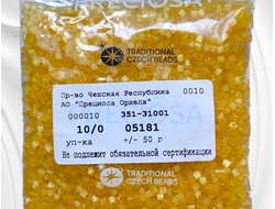 Светло-желтый сатиновый бисер