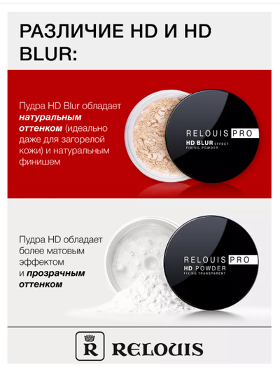 Пудра фиксирующая прозрачная  Релуи PRO HD  10г