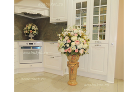 Композиции из искусственных цветов в интерьере кухни из цветов прекрасного качества №54