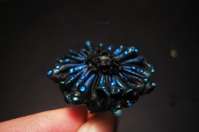 Кольцо-цветок в стиле фэнтези "Ночная магия"