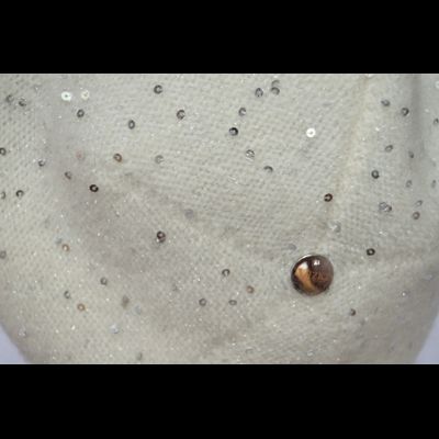 Белый женский берет тонкий с пайетками Vizio Италия 6943 BO