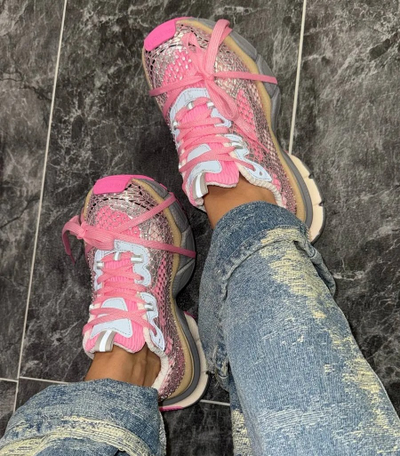 Balenciaga 3XL Fishnet Pink Grey