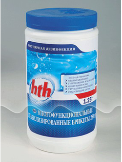hth Таблетки стабилизированного хлора 5 в 1, 200 гр. 1,2 кг