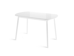 Стол раздвижной Leset Мидел Металл Белый/стекло Белое