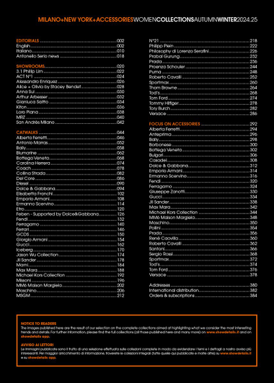 Showdetails Womenswear Collections Milano New-York Accessories Issue 38 Autumn-Winter 2025, Intpress