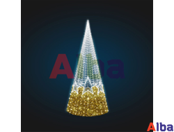 Светодиодная елка-конус со звездами, 3 м