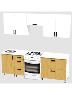 Кухня Эконом 1,8 метра (900х900) Цвет: Белый/Дуб Сонома