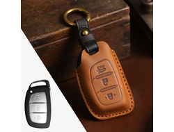 Чехол из натуральной воловьей кожи для автомобильного смарт ключа hyundai tucson 3, creta, sonata 7
