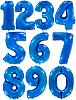 Цифра 102 см с гелием Синий