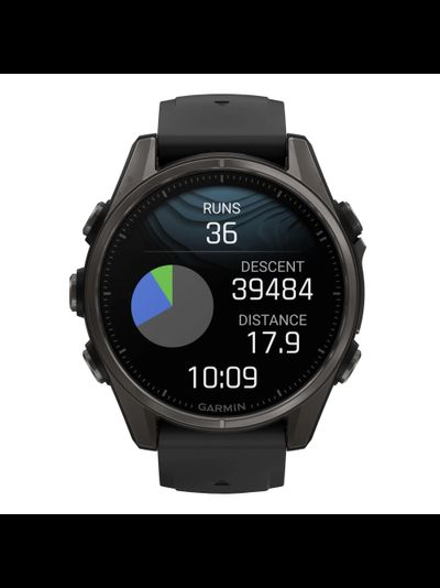 Часы Garmin Fenix 8 - 43mm AMOLED Sapphire Carbon Gray DLC Titanium Black / Pebble Gray