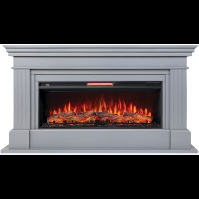 Линейный электрокамин Ontario GR-P (серый) с очагом Joker 45