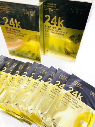 Тканевая маска для лица Dlyern 24K Gold Peptide Serum Hudrating Mask (10 штук в упаковке) оптом