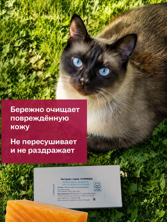 ТВЁРДОЕ МЫЛО ПРИ КОЖНЫХ БОЛЕЗНЯХ КОШЕК, 80 гр