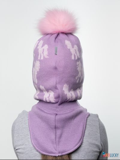 Шапка-шлем 23101-03 с утепл., хб подклад, фиалковый,роз. 52-54