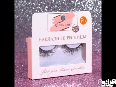 Ресницы накладные, с клеем, цвет чёрный, P14