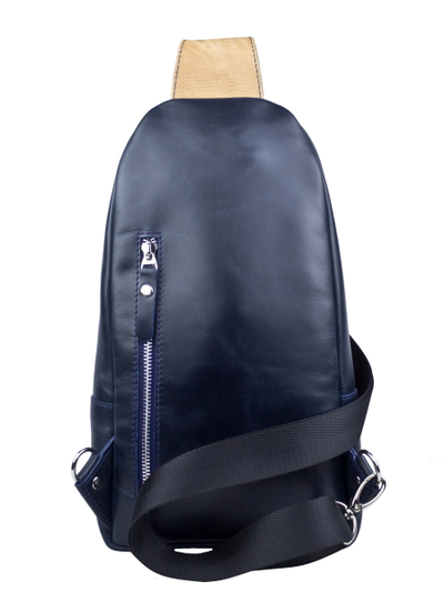 Кожаный кросс-боди рюкзак Crespino blue (арт. 3106-19)