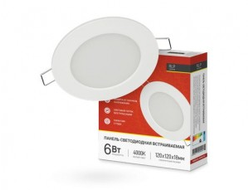 Светильник встраиваемый светодиодный ASD/InHome даунлайт RLP  6W(420lm) 4000K 4K d120(100)x18 круг белый IP40 9995